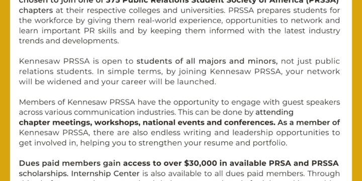 Why Join Kennesaw PRSSA?